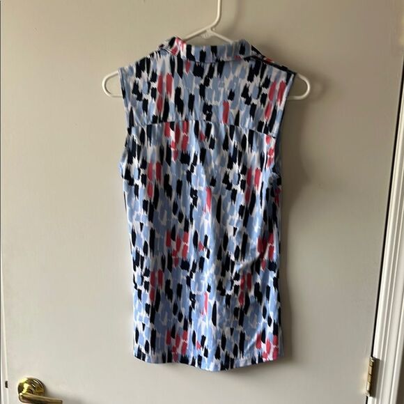 Puma Sleeveless Golf Shirt Size XS GUC Blue print - Picture 3 of 5